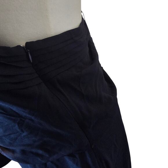 Halston Delicate Shirred Gown Evening Formal Navy Blue NWT Size‎ 14 - Picture 5 of 7